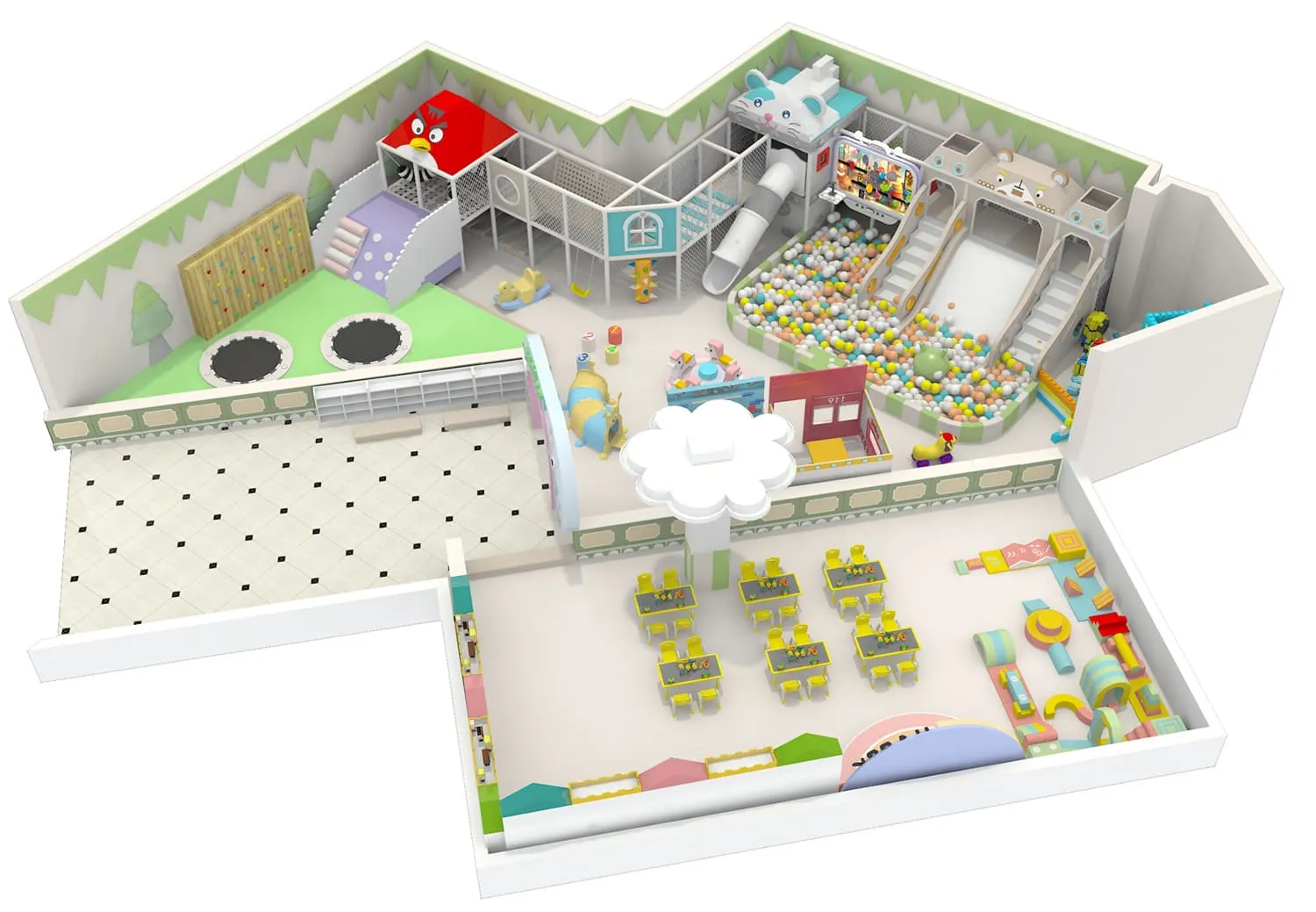 Colorful series macaron theme indoor naughty castle children's playground HD-TTB094