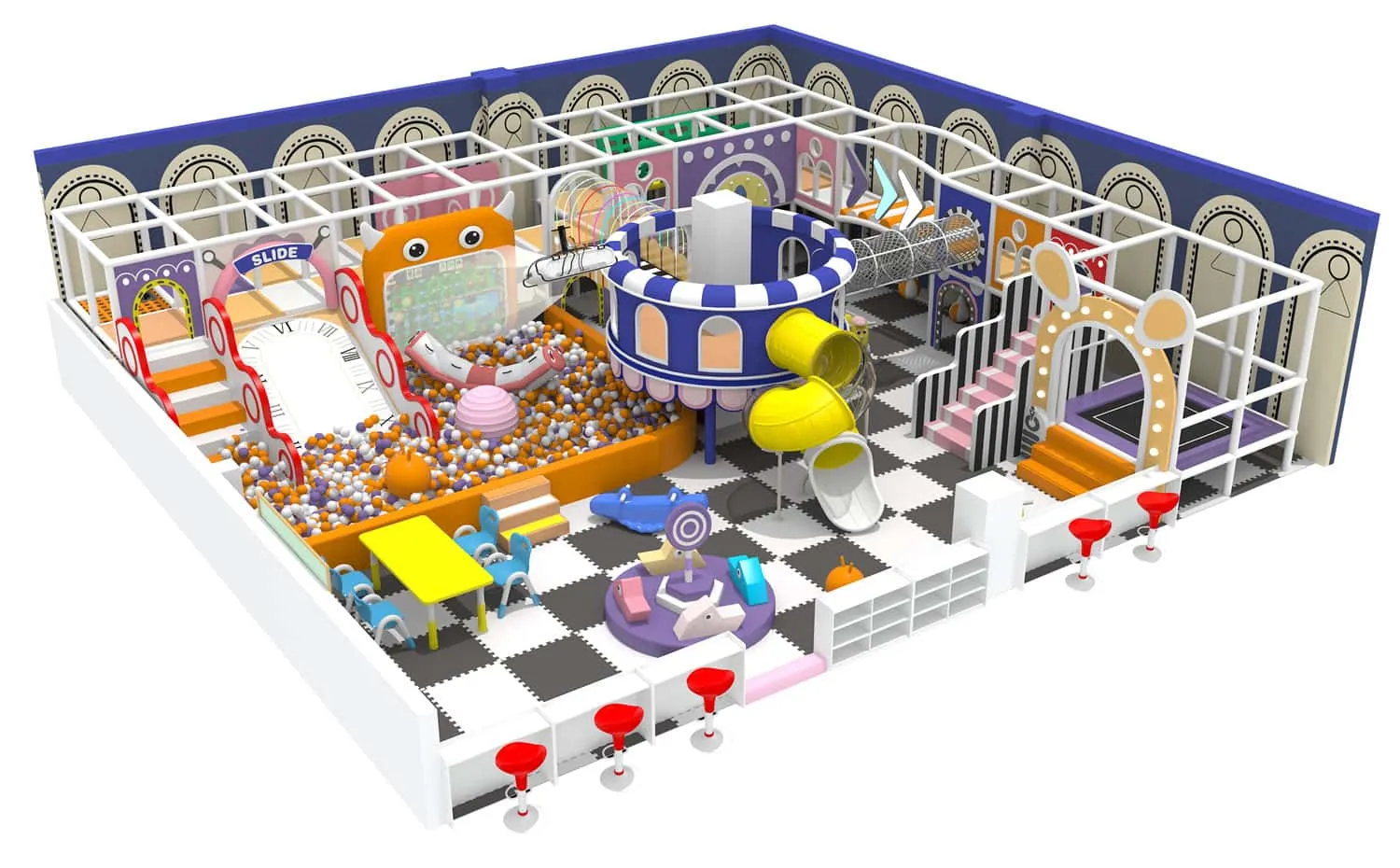 Colorful Series Family Fun Theme Indoor Naughty Castle Children's Park HD-TTB109