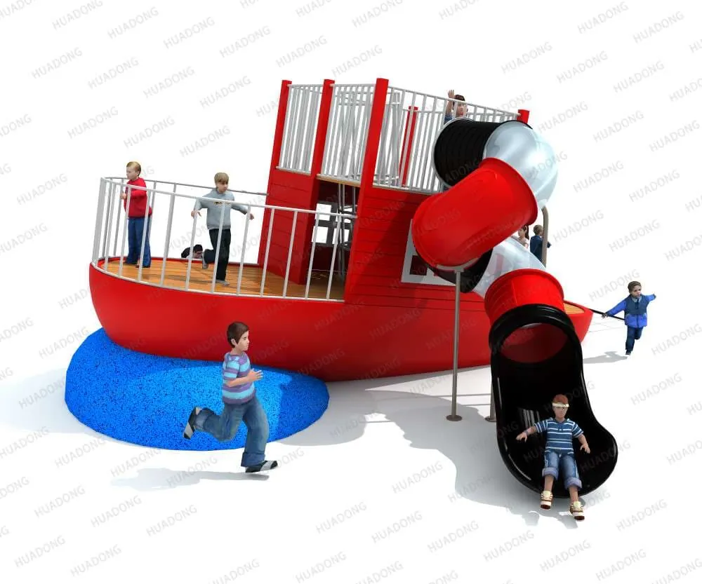 Wooden Pirate Ship HD-MHD002 - Children's Slide Slide Combination