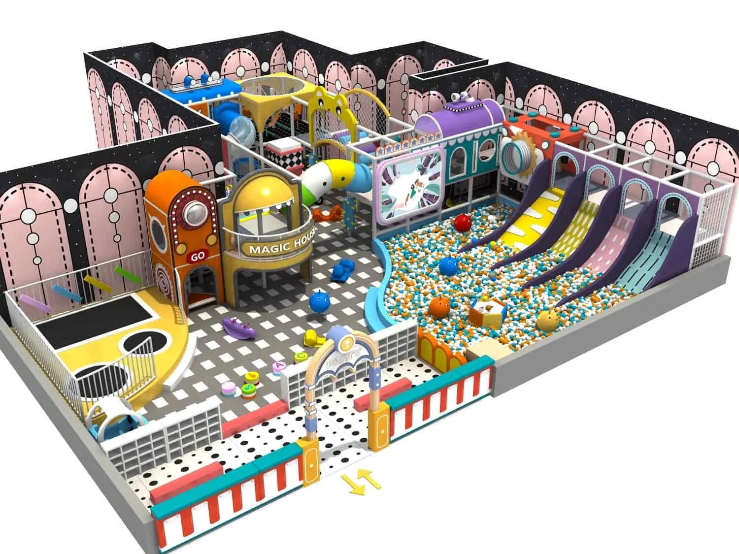 Indoor Naughty Castle Trampoline Parent-Child Children's Amusement Park HD-TTB087