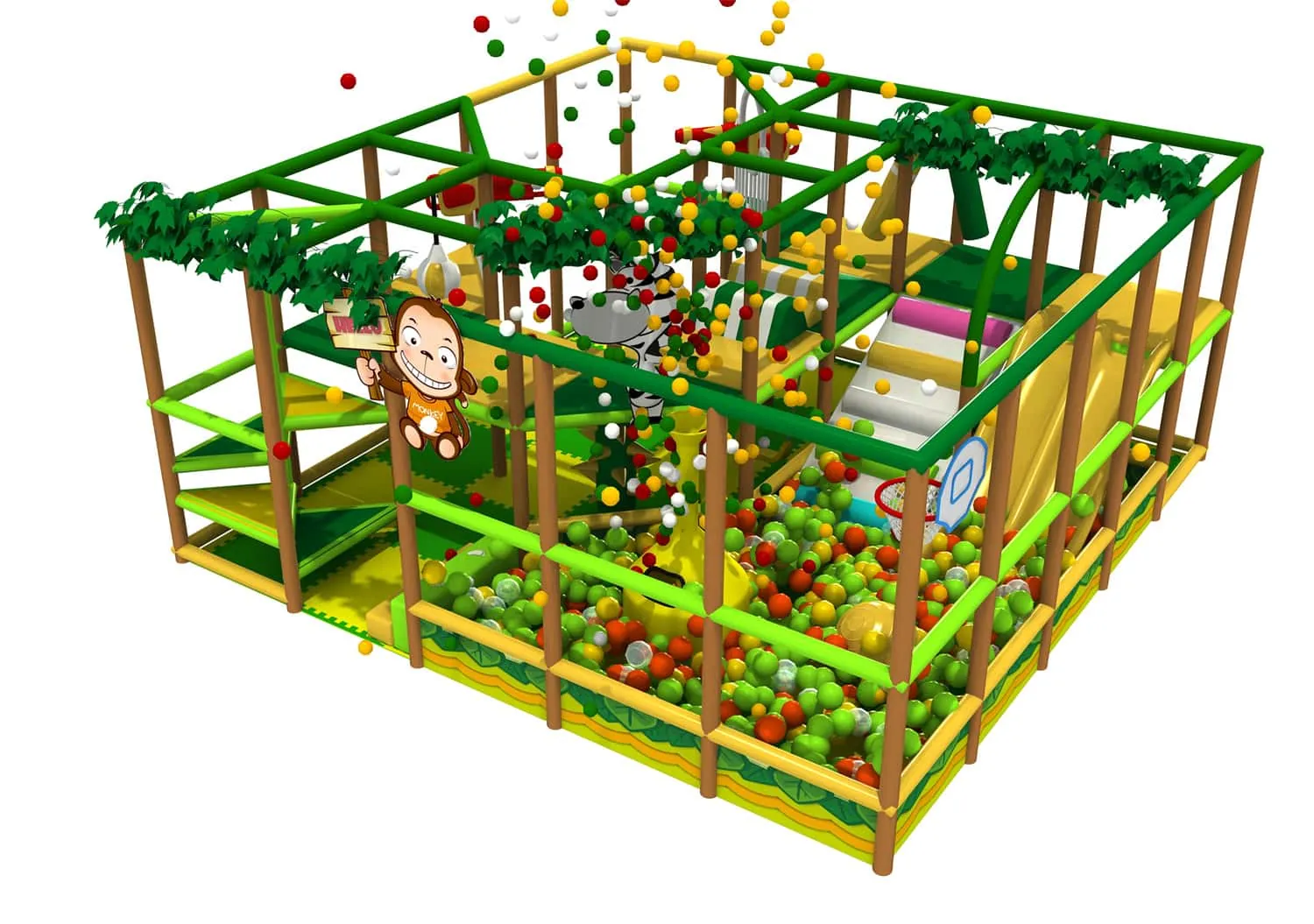 Nature Series Indoor Ocean Ball Play Naughty Castle Children's Playground HD-TTB154