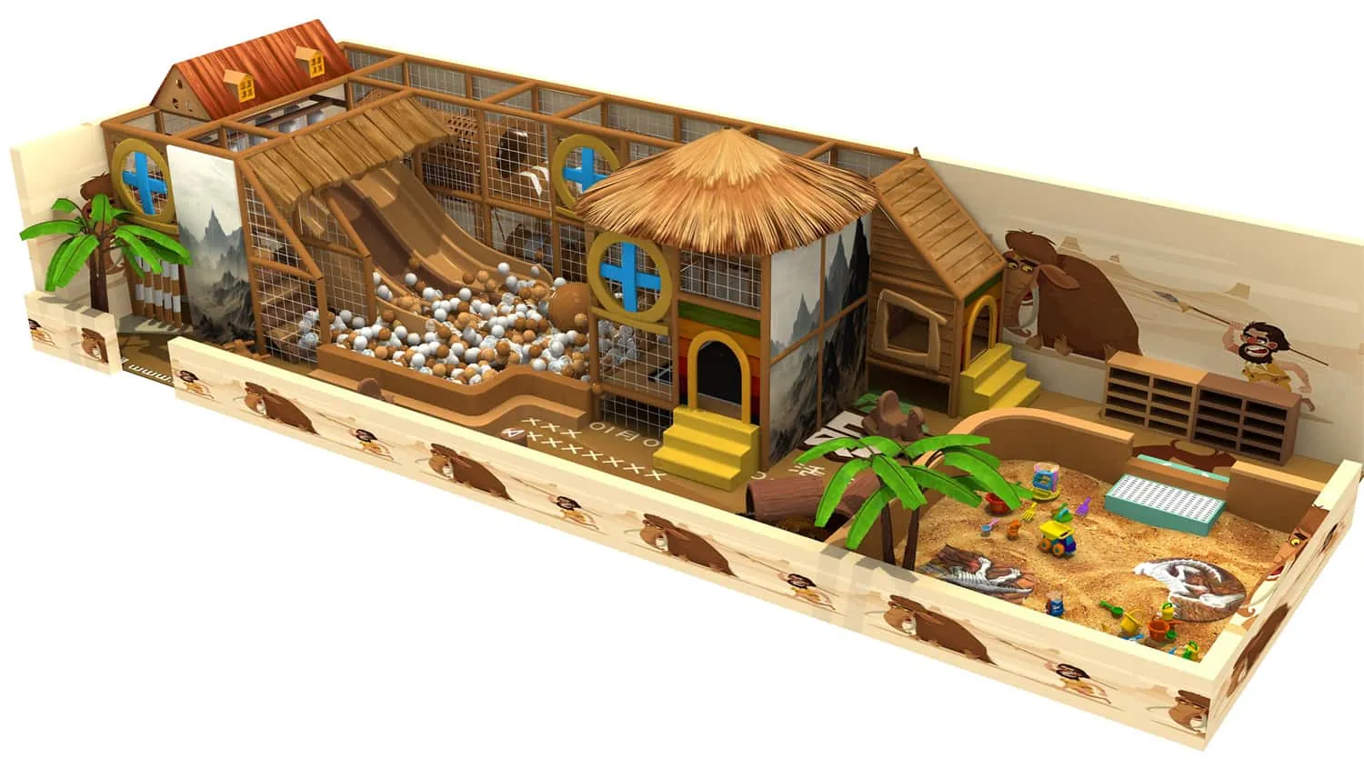 Indoor Ancient Tribe Theme Naughty Castle Children‘s Playground HD-TTB151