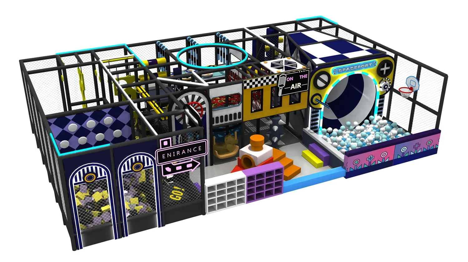 Tech World Series Indoor Naughty Castle Trampoline Playground HD-TTB128