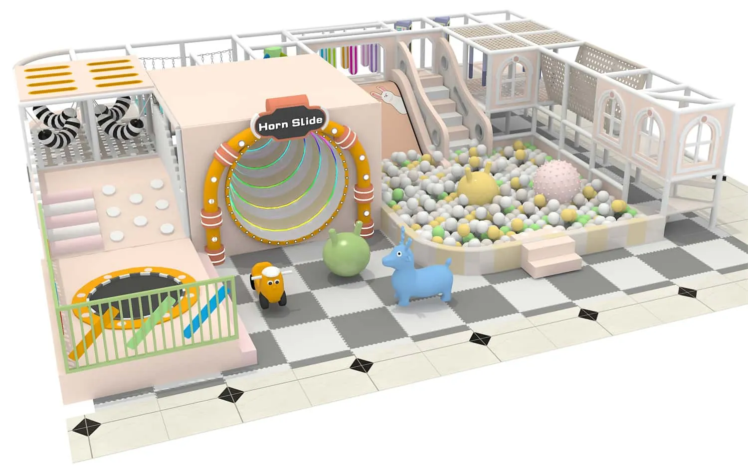 Colorful Series Indoor Slide Ball Pit Playhouse Children's Playground HD-TTB116