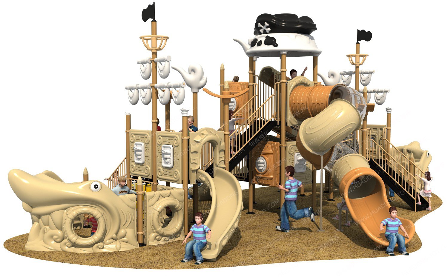 Pirate Ship HD-HDD018 - Children's Slide, Slide Combination